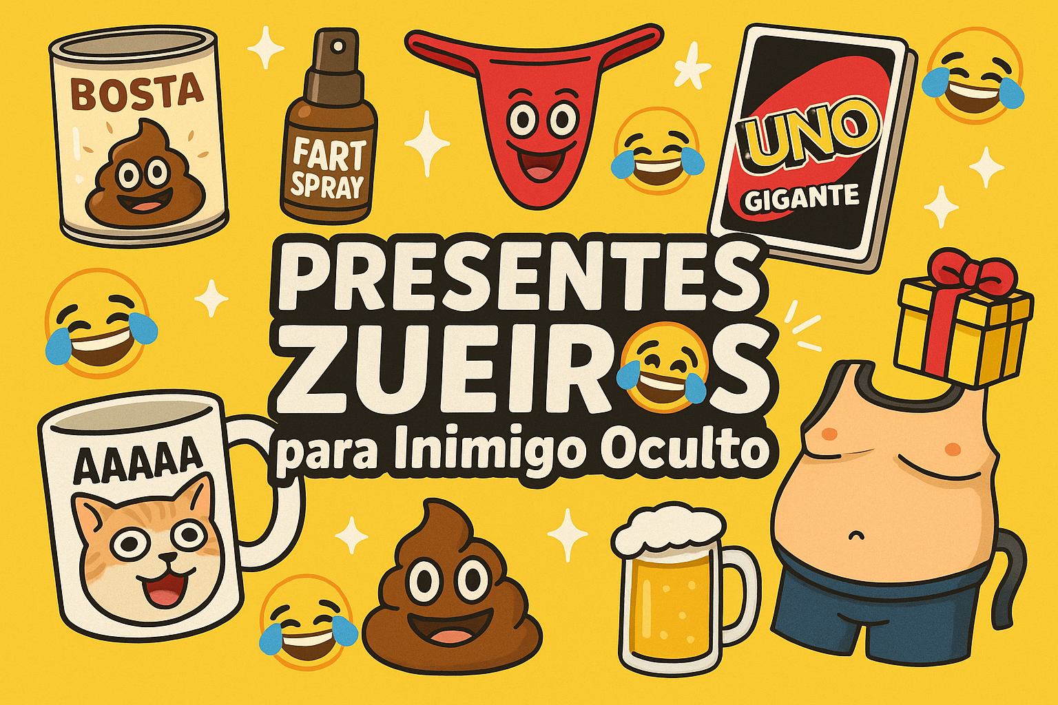 Resumo de ideias de presentes engraçados