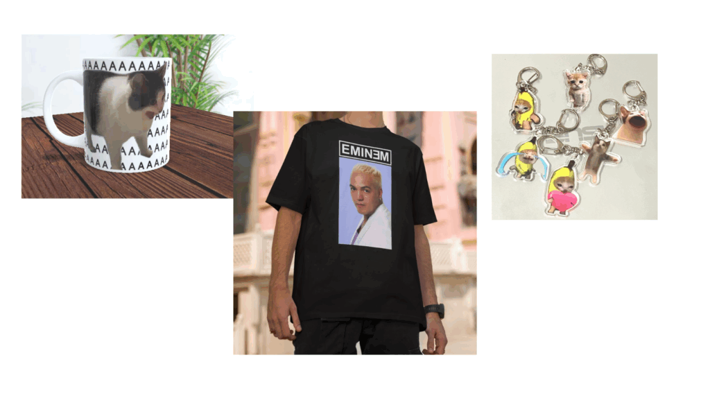 Ilustração de presentes engraçados com temática de meme
